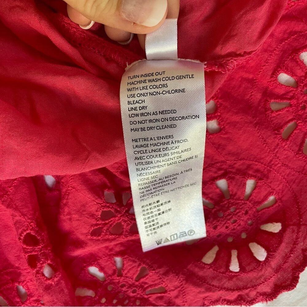 Anthropologie Pink Short Sleeve Dani Lace Eyelet Tunic Dress, Size 6 - Picture 11 of 15